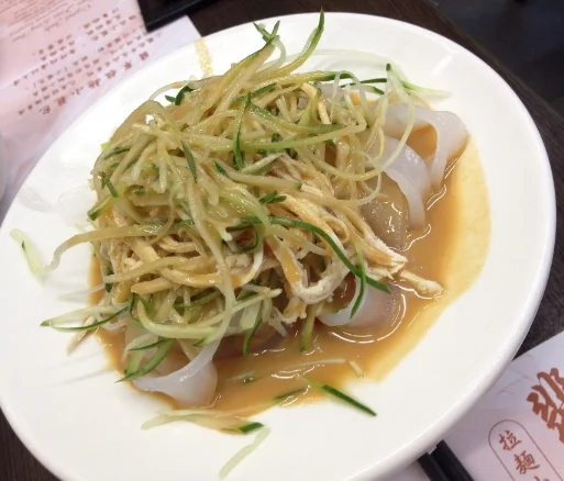 and Shredded Chicken & Bean-starch Sheets in Sesame Sauce. This is a MUST order. It's a Shanghainese appetiser, served cold - the slippery yet chewy noodles combined with the saltiness of the sesame seed sauce and the coolness of the cucumbers and texture of the shredded chicken is like an explosion of flavours in your mouth! SO GOOD!