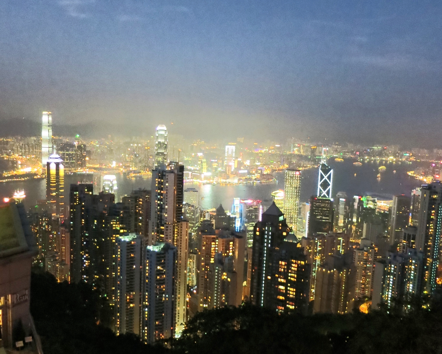 The "million dollar view" from Victoria's Peak.