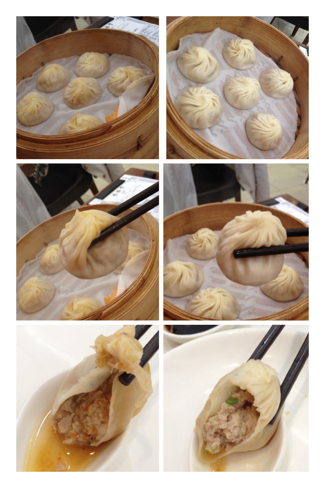 On the left - fish roe XLB. One the right - OG XLB.