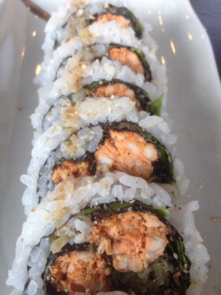 We didn't order this, but they just gave it to us for service (free) anyways! It was the spicy tuna roll that's made with cooked tuna. Why would I get my tuna cooked in a roll?