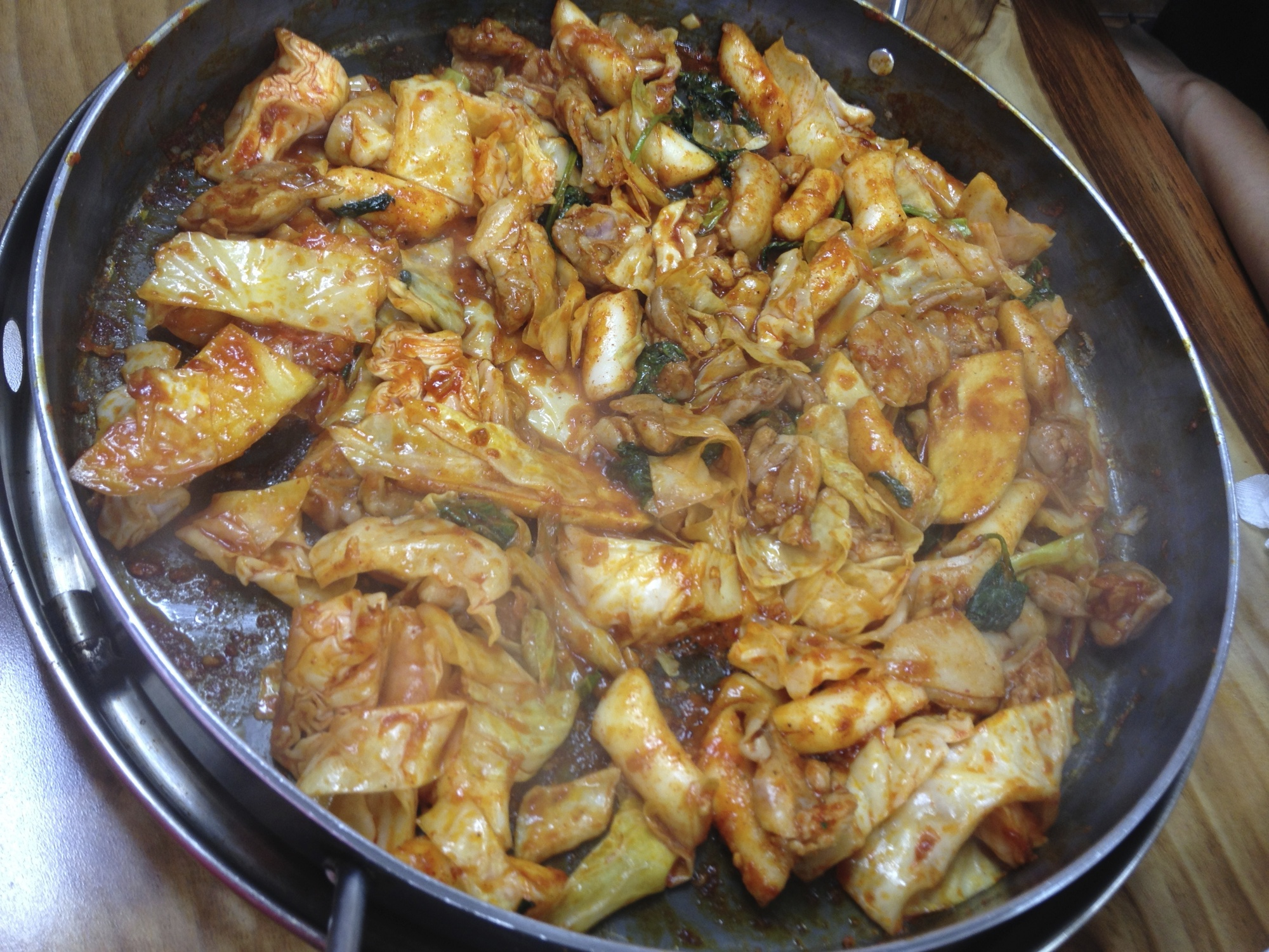 The regular servings come with rice cakes and sweet potato already added in. You can add more of everything if you want including noodles, rice and cheese after as well. 