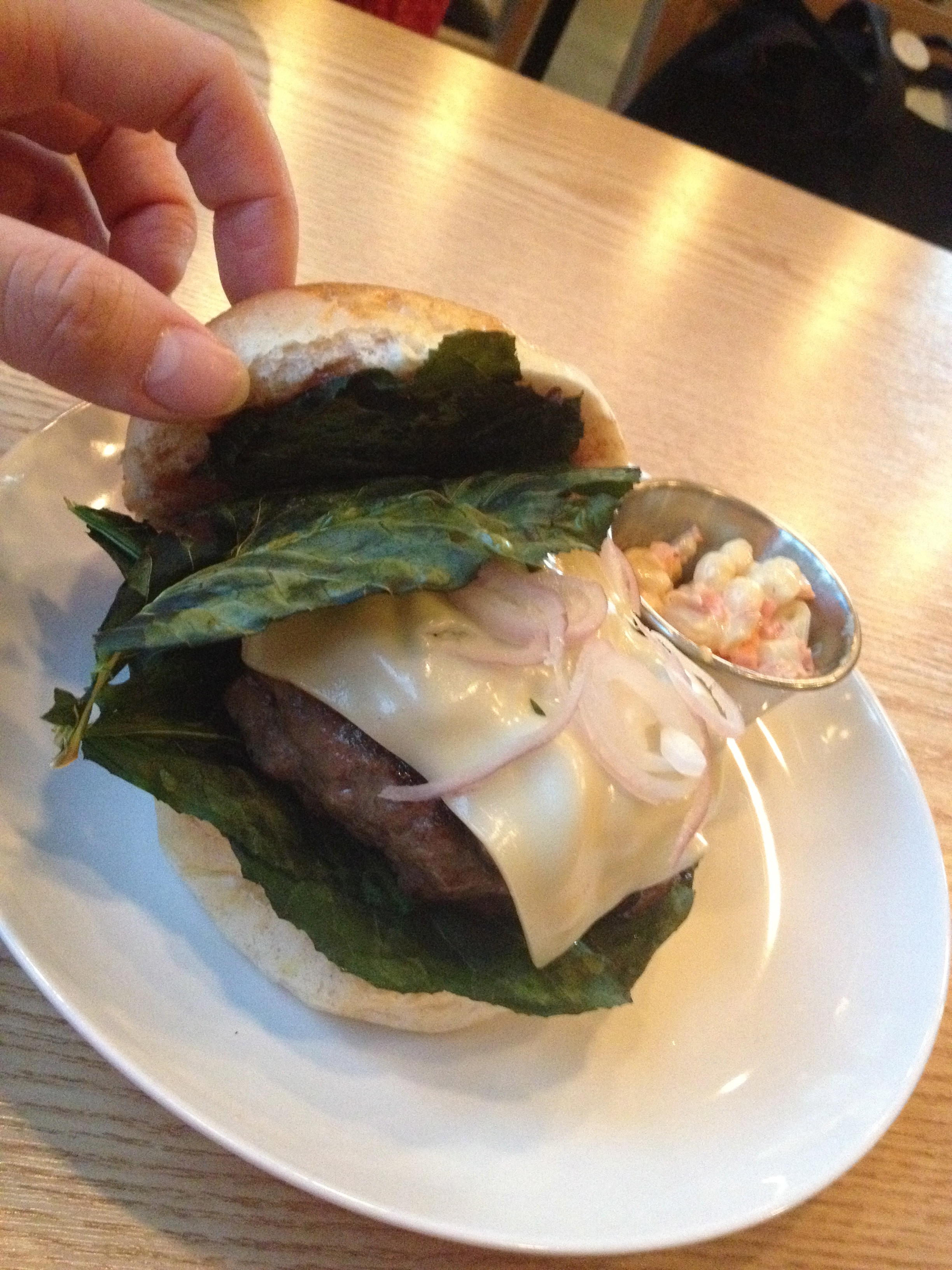 The Kale chip was oven toasted to a crisp and added such a nice crunchy texture to the burger. 