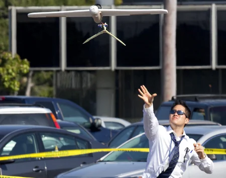 A Northrop Employee Tosses Hawthorne’s Plane into the Air
