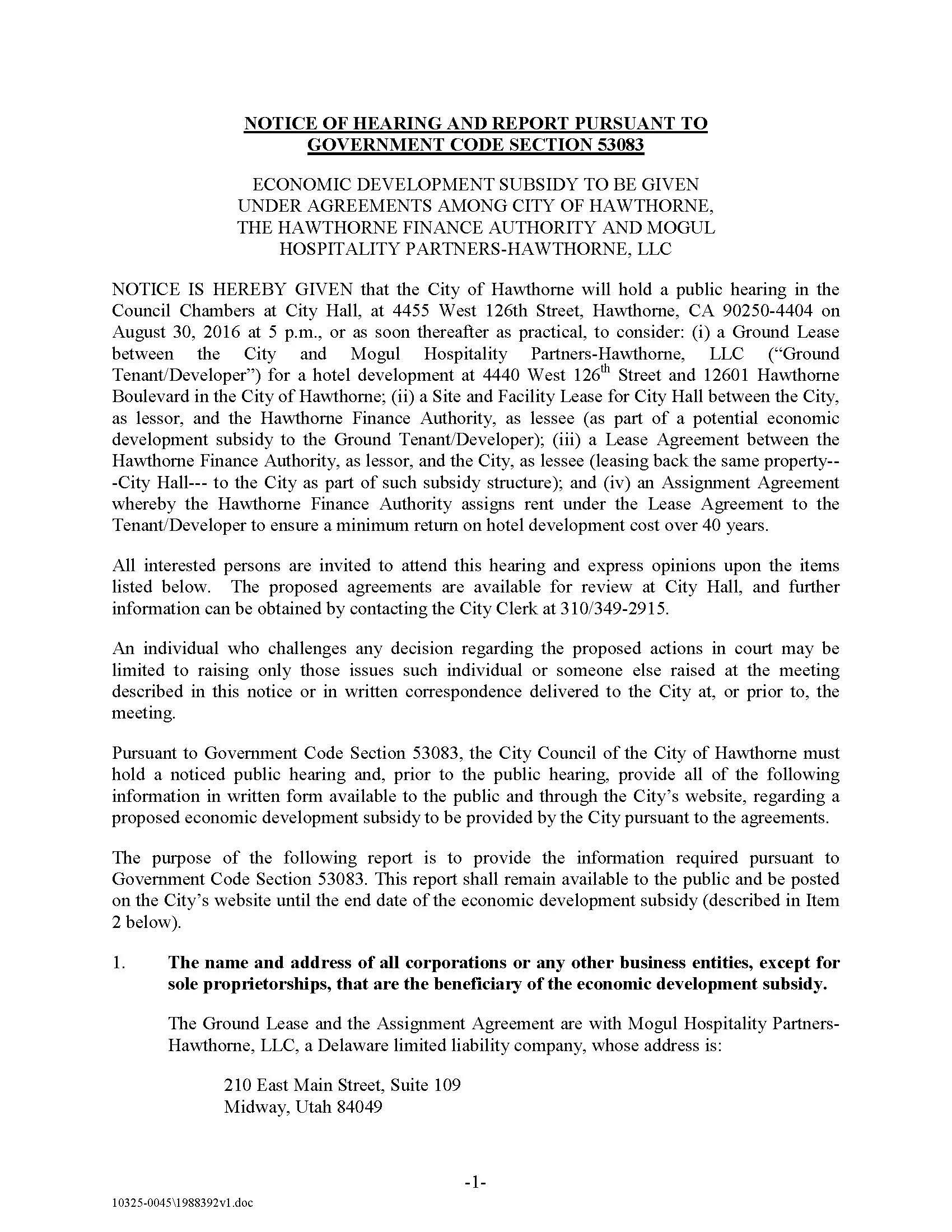 Govt Code Section 53083
