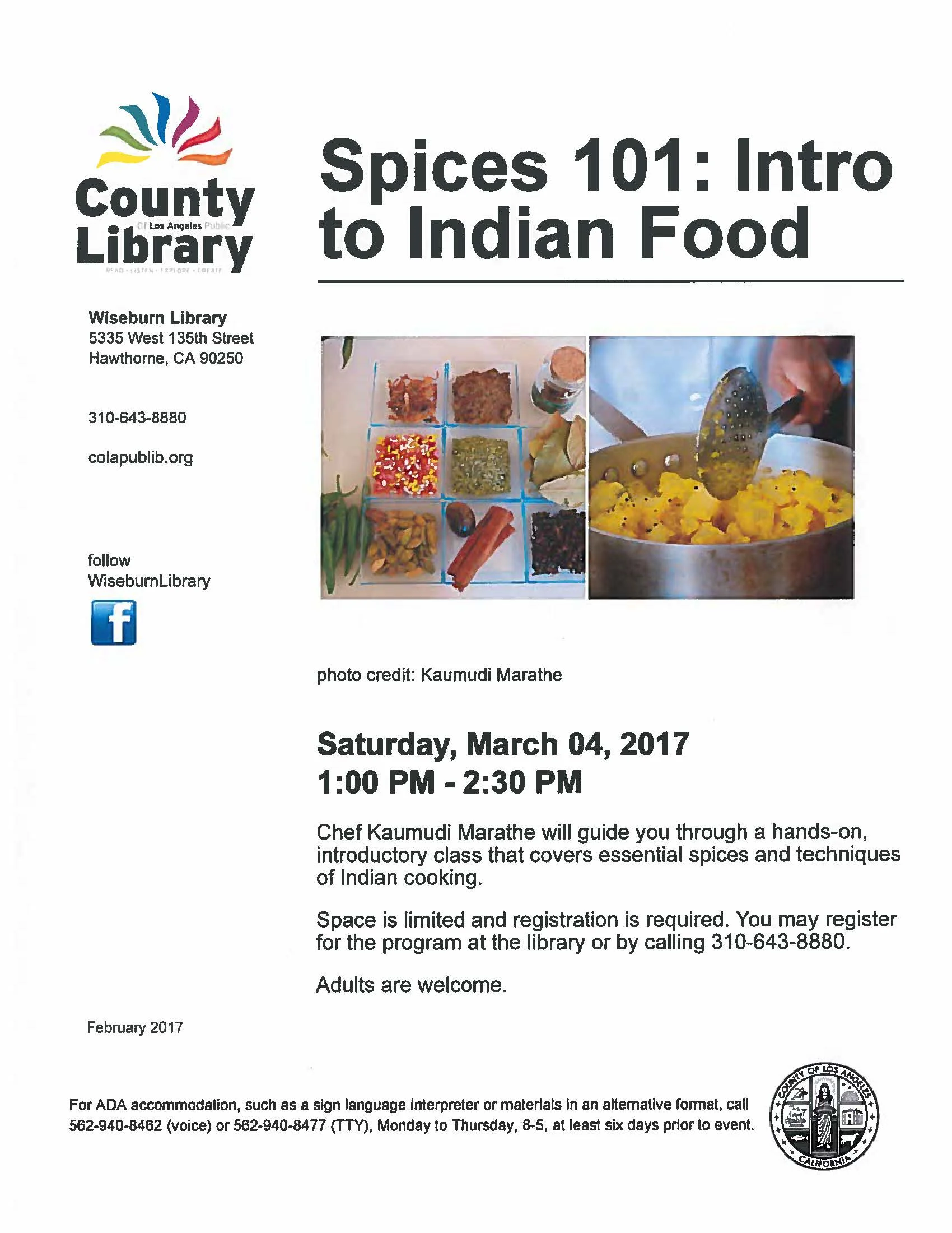 Spices 101 Intro to Indian Food Meeting