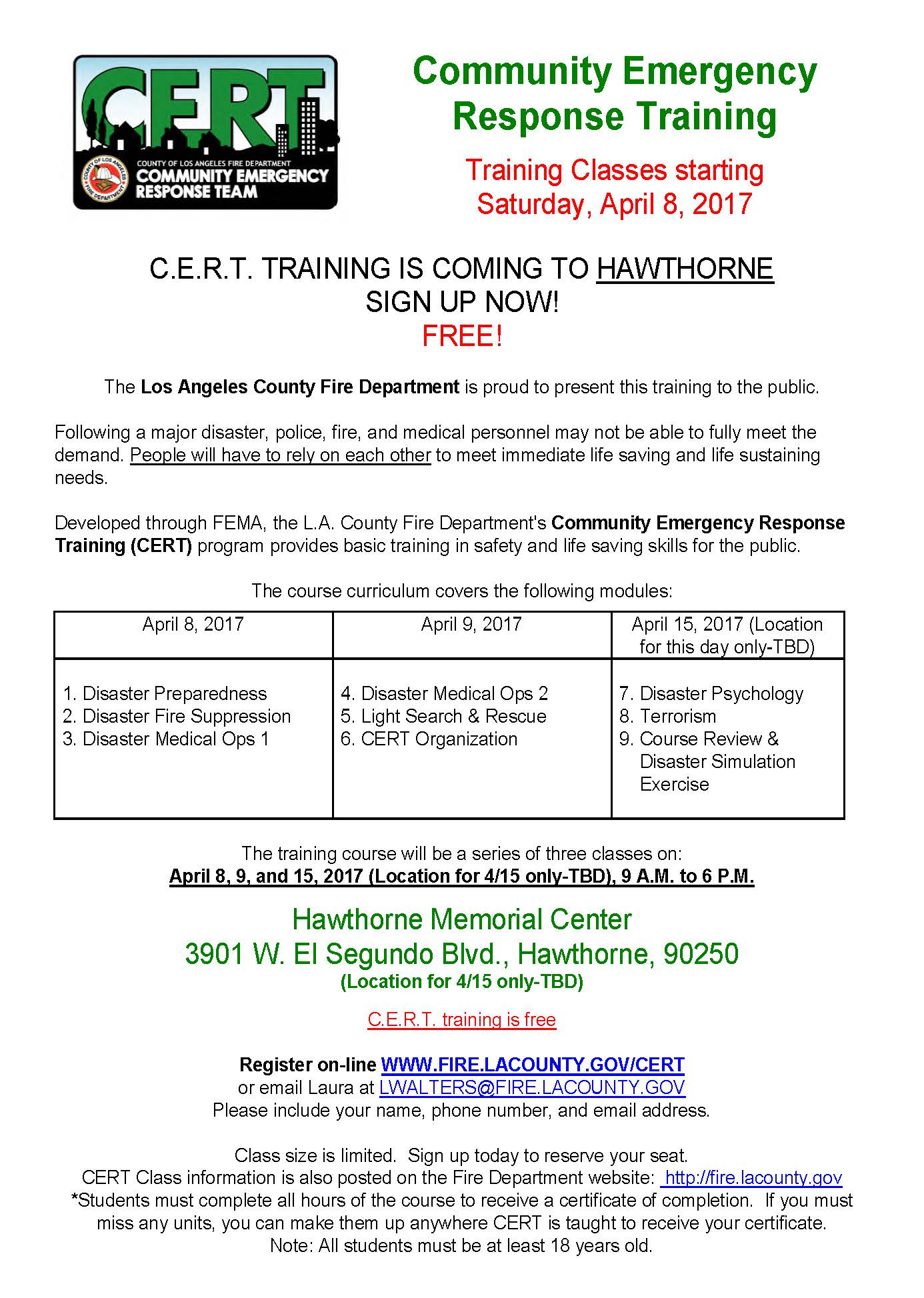 CERT Training Class