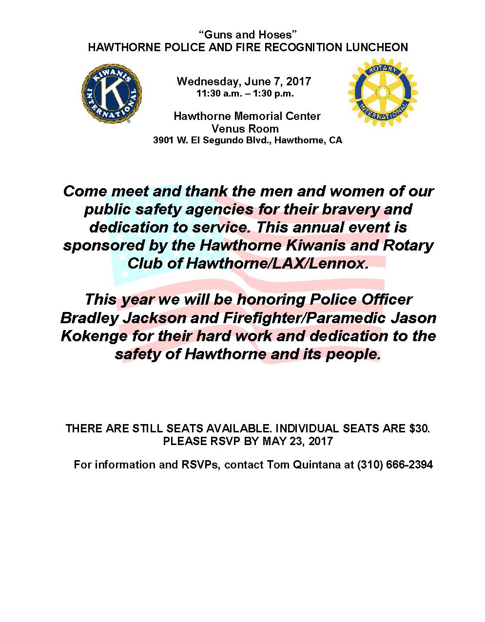 Guns & Hoses Hawthorne Police and Fire Recognition Luncheon