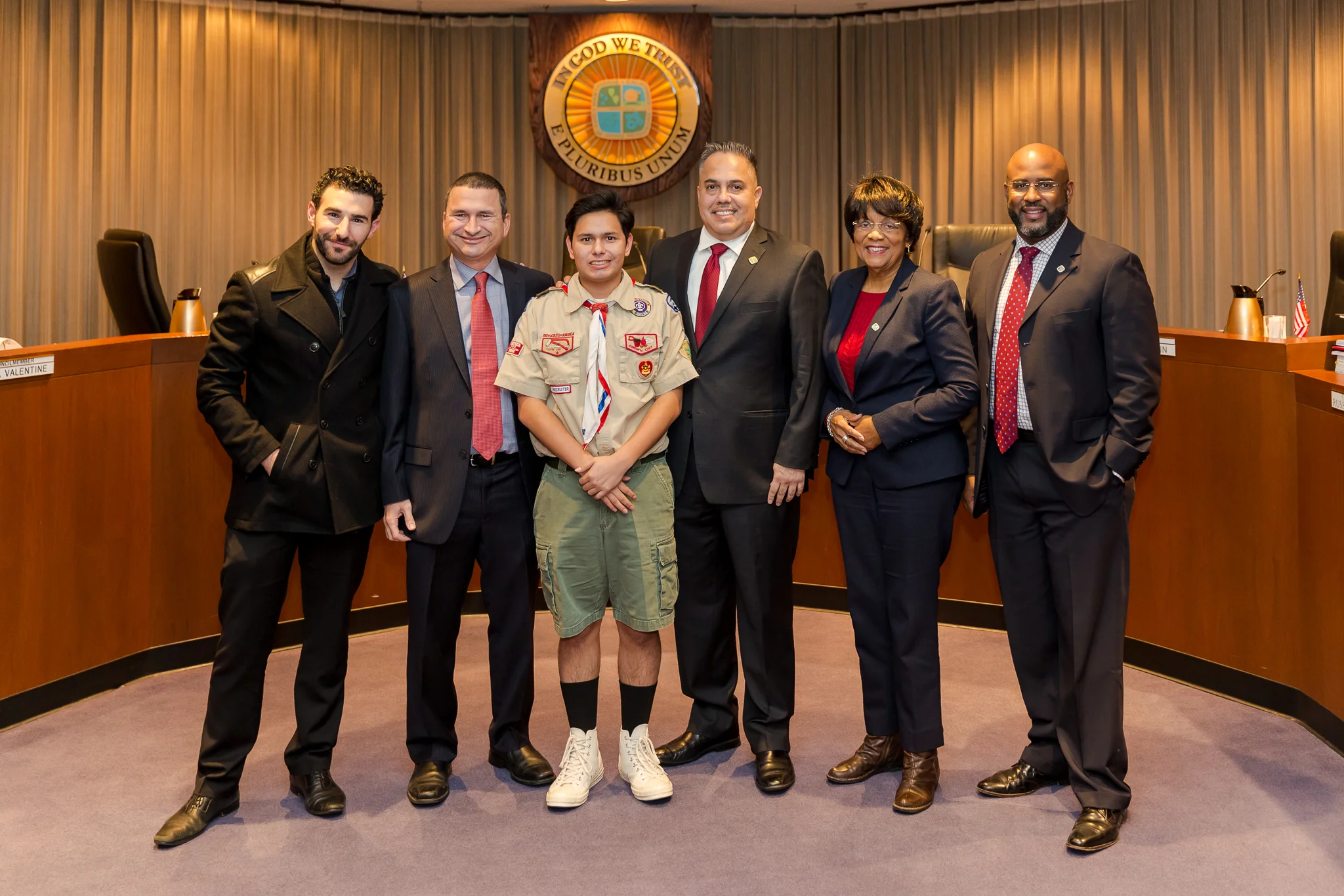 Eagle Scout David Salcedo and council