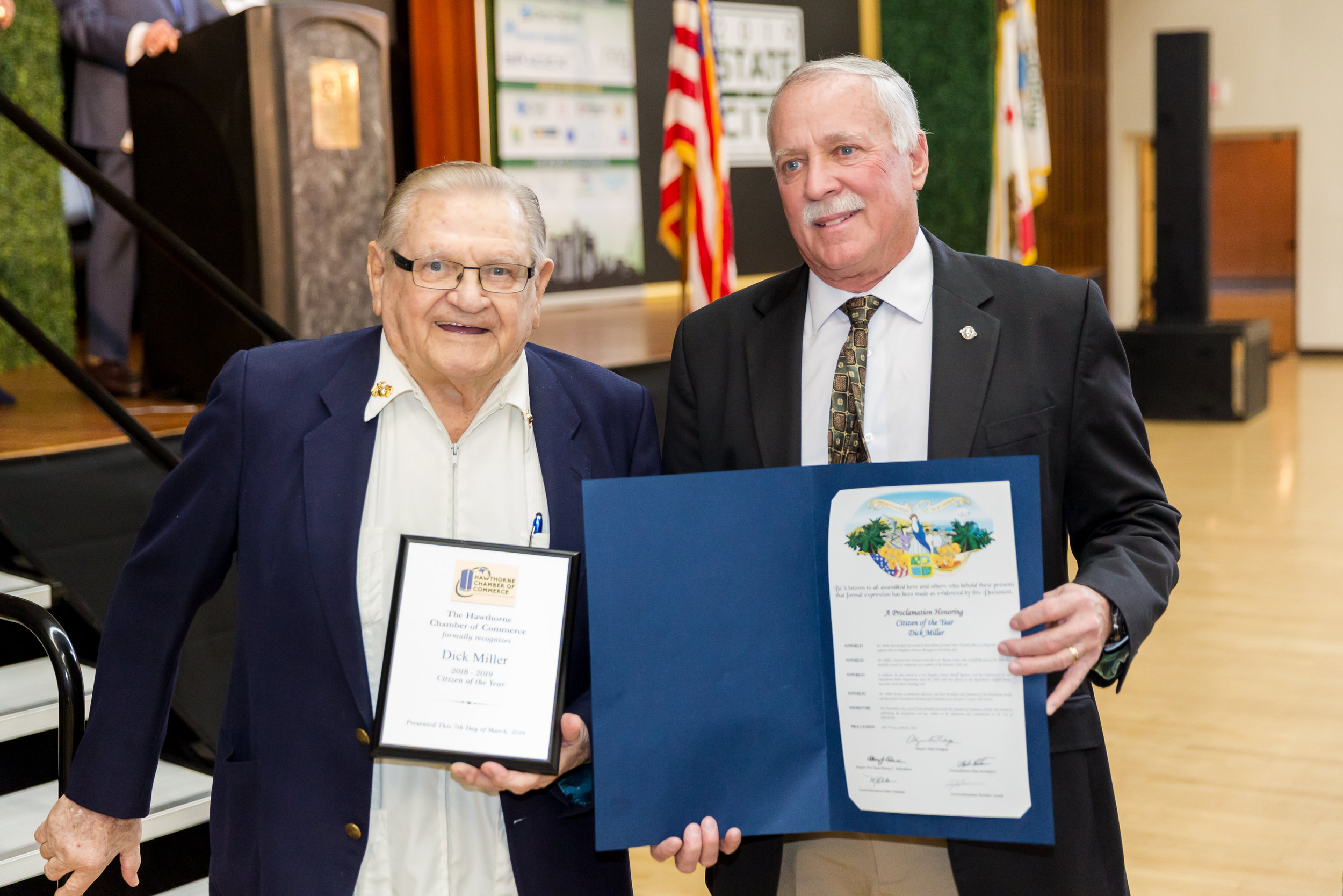 Citizen of the Year Dick Miller with Dennis Wild