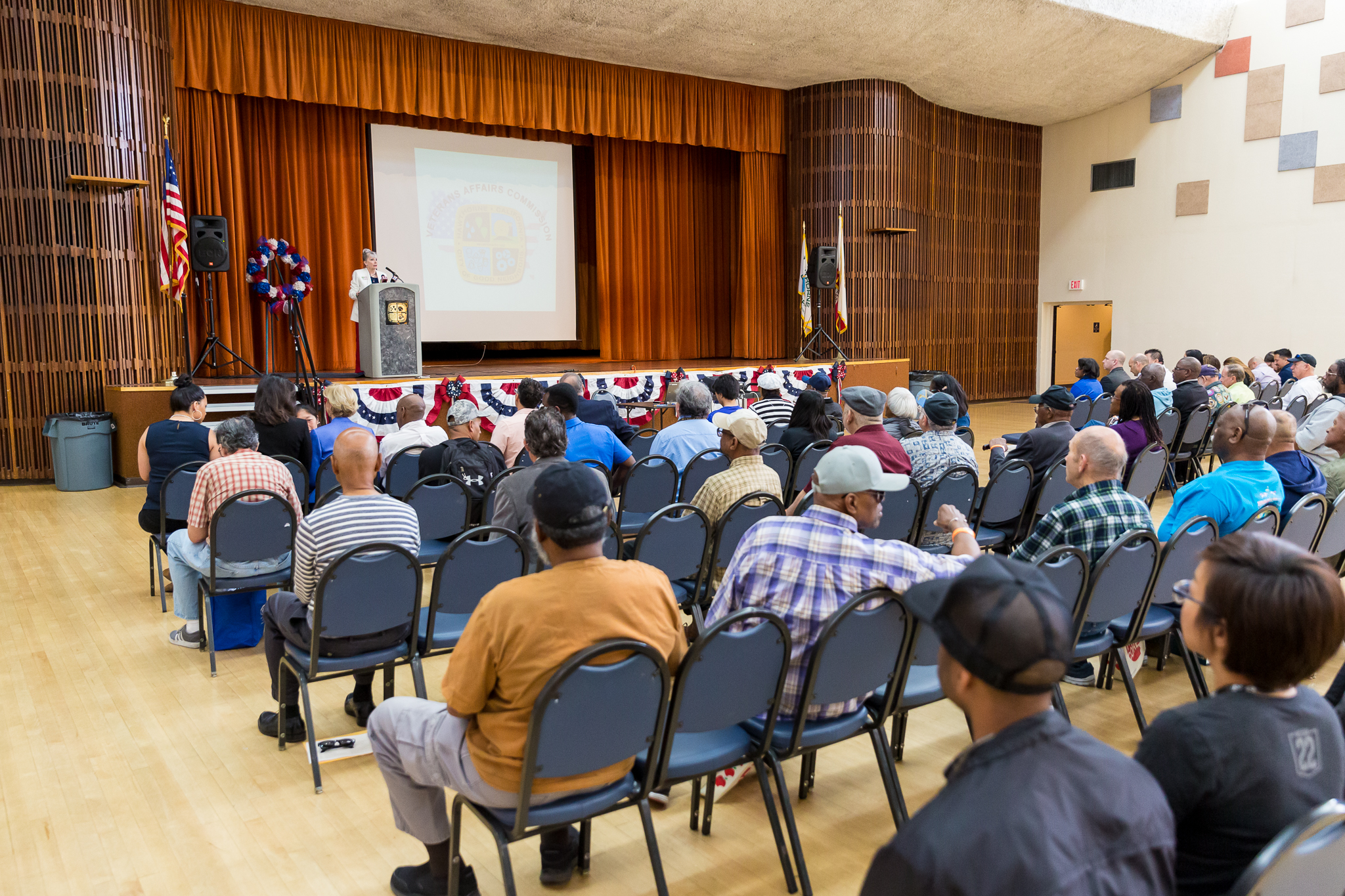 Veterans Affairs Chair Kyle Orlemann addresses gathering