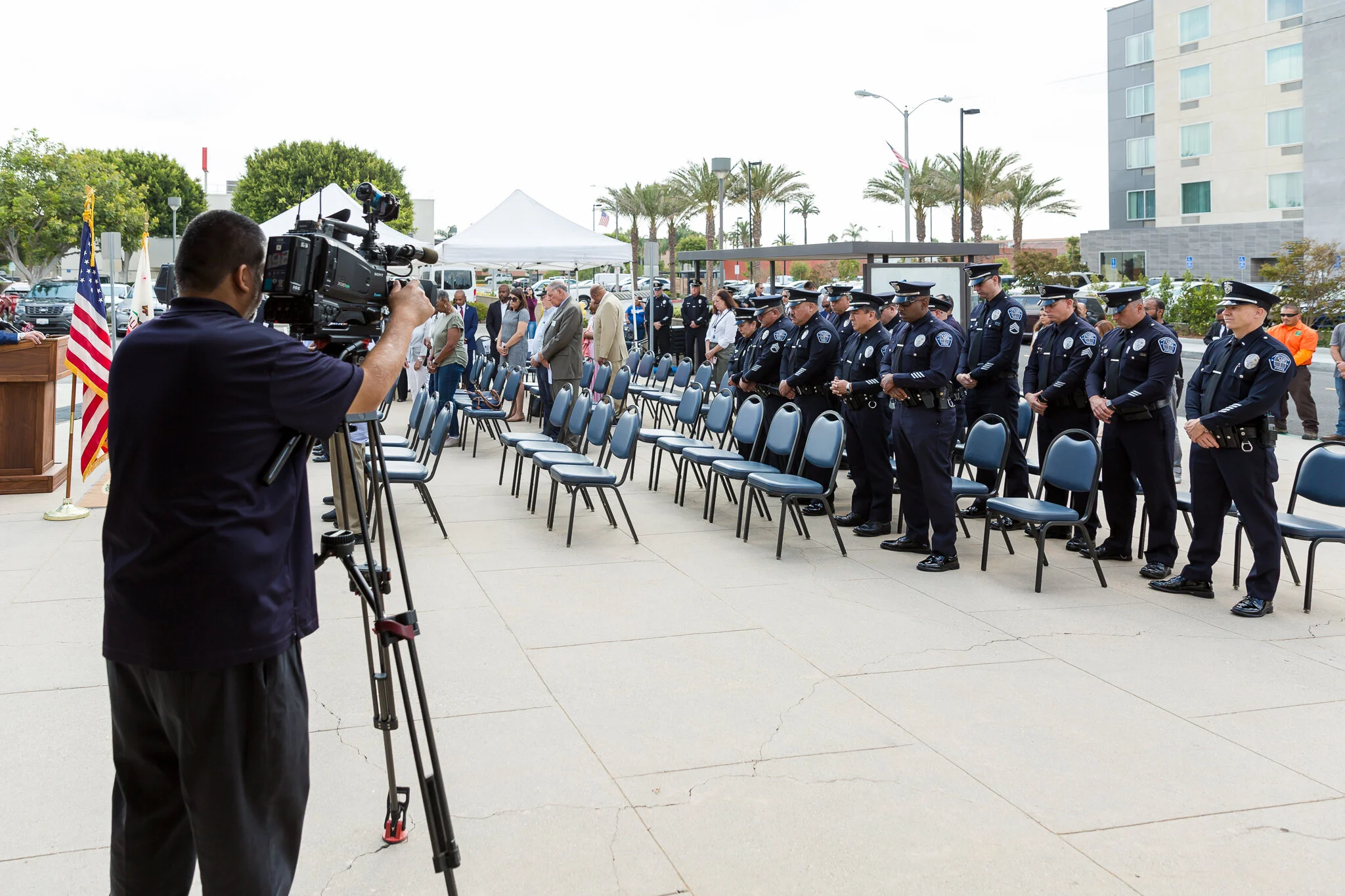 Filming the event
