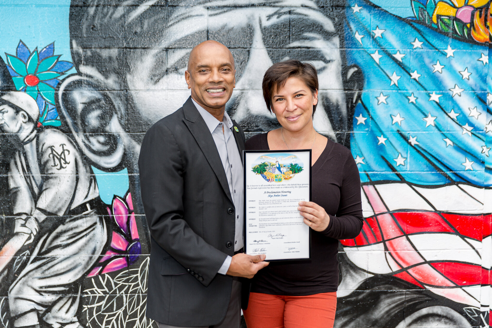 Council Member Alex Monteiro and Artist Skye Amber Sweet