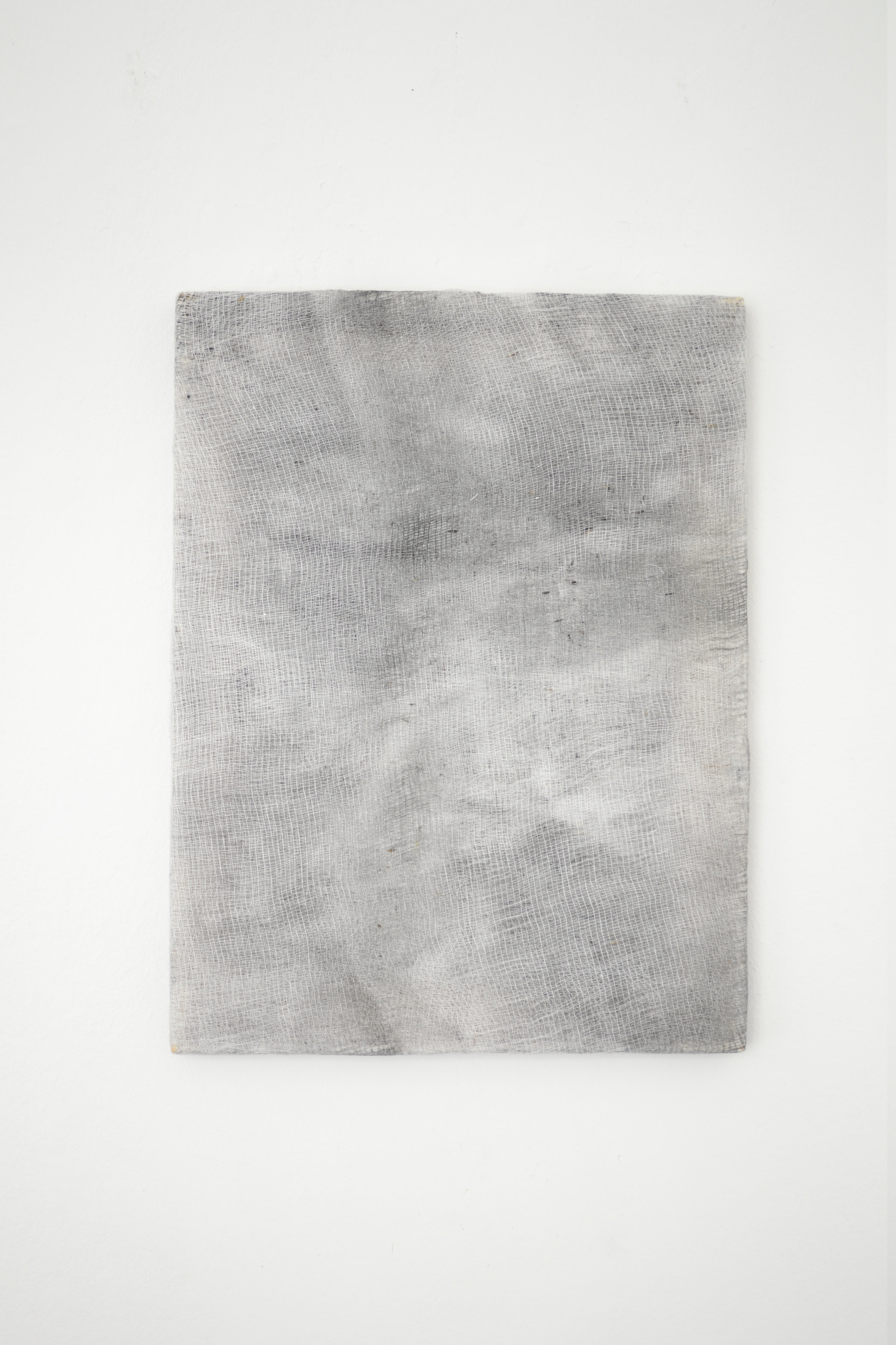   And There They Seemed. Bathed In Silence. All Alone   2019  Enamel Paint and Dirt on Cloth  16 x 12 inches 