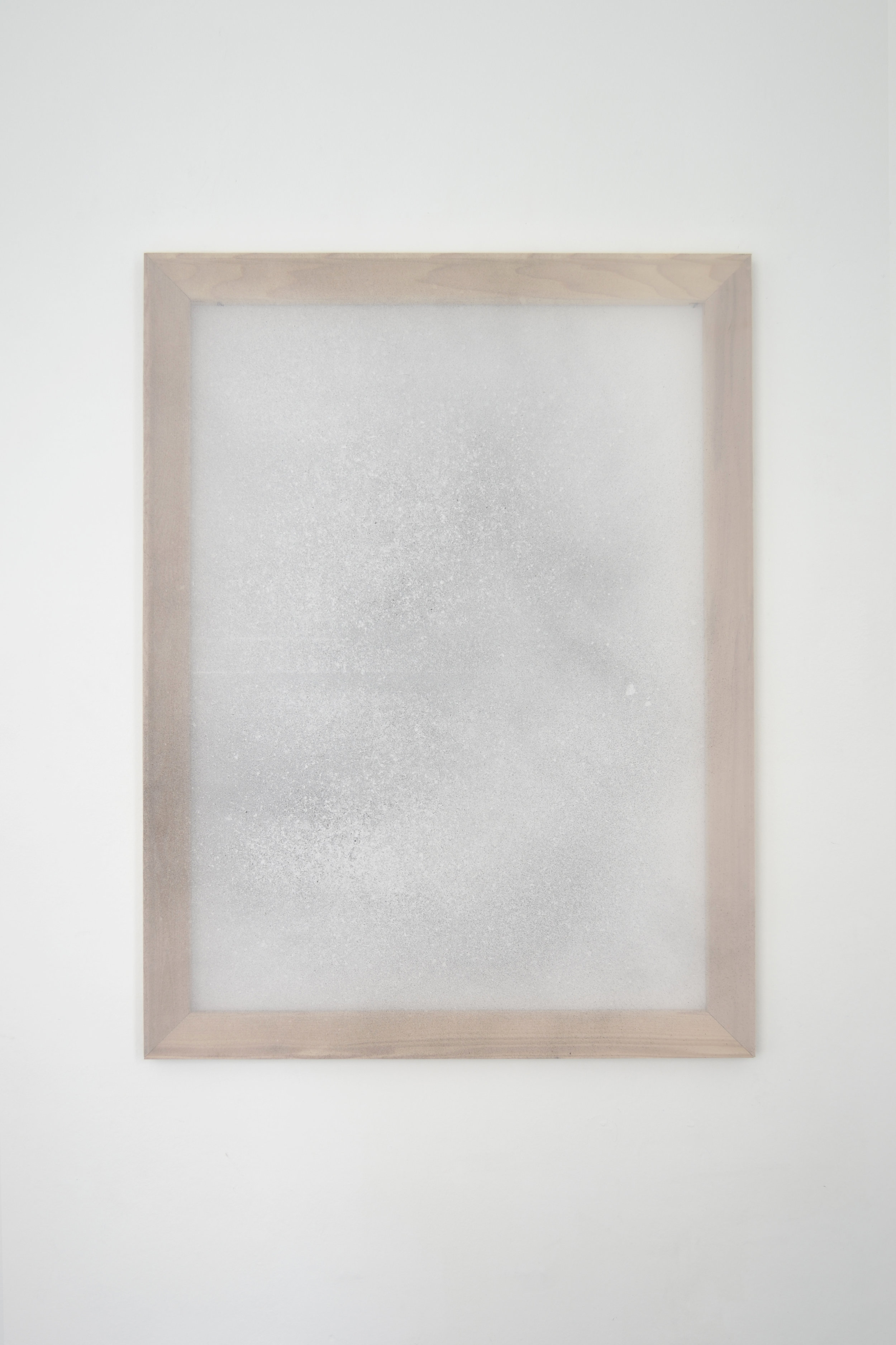   Untitled (Silk Chiffon #2)   2019  Enamel Paint and Dirt on Silk Chiffon  16 x 12 inches 
