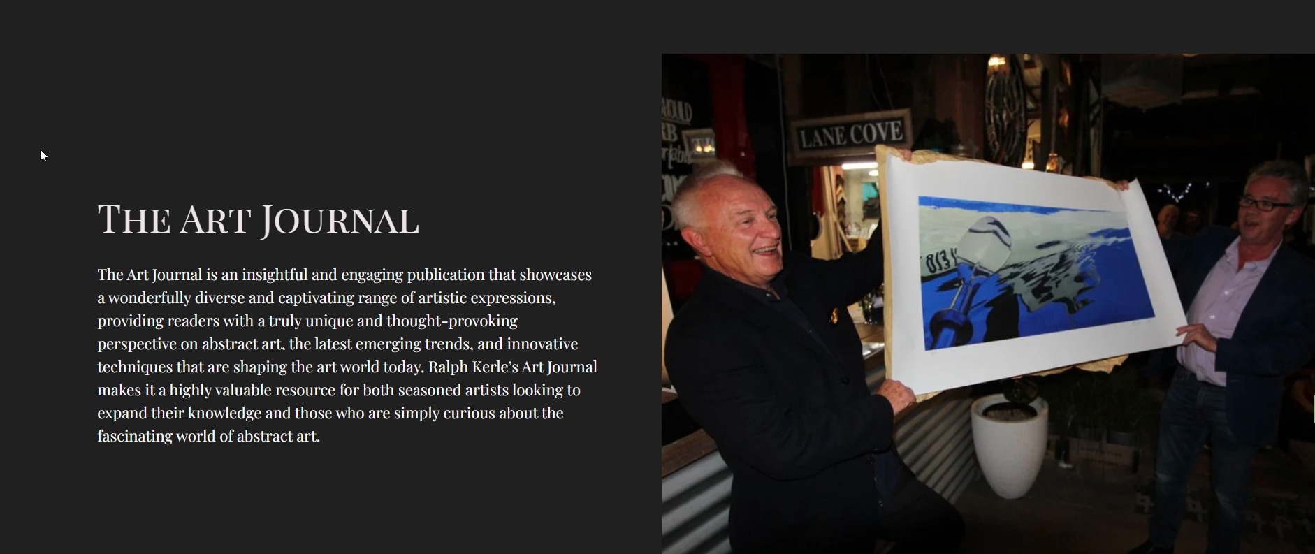 Ralph kerle's Art Journal - a vibrant art journal about Ralph Kerle's Art and Practice
