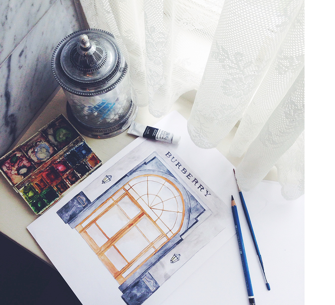 Finished Burberry store for a poster I´m working on. Soon in the shop!