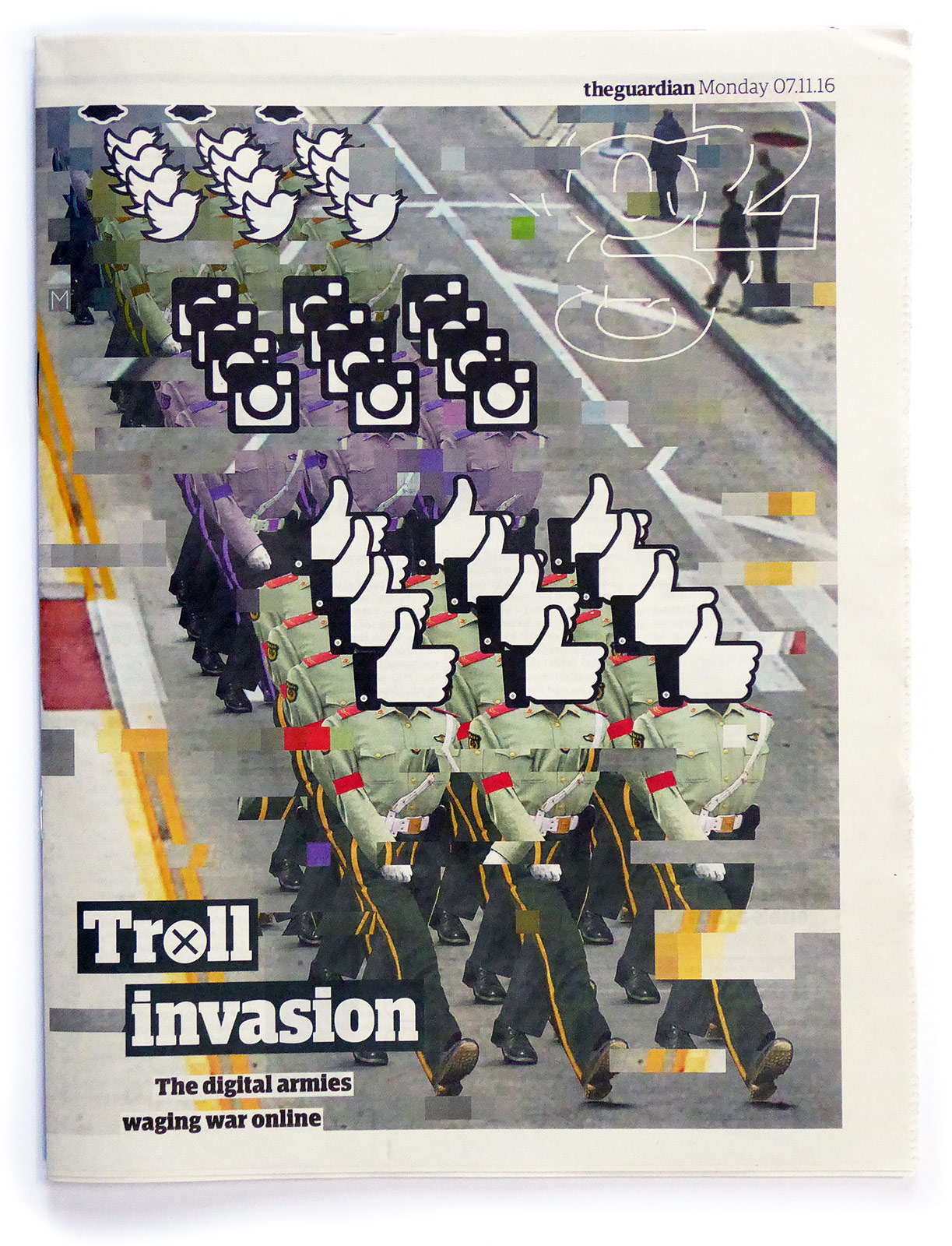 Social Media March illustration by Joe Magee for The Guardian