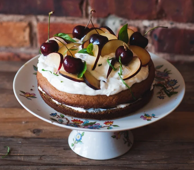 PLUM AND CHERRY GRANOLA TORTE
