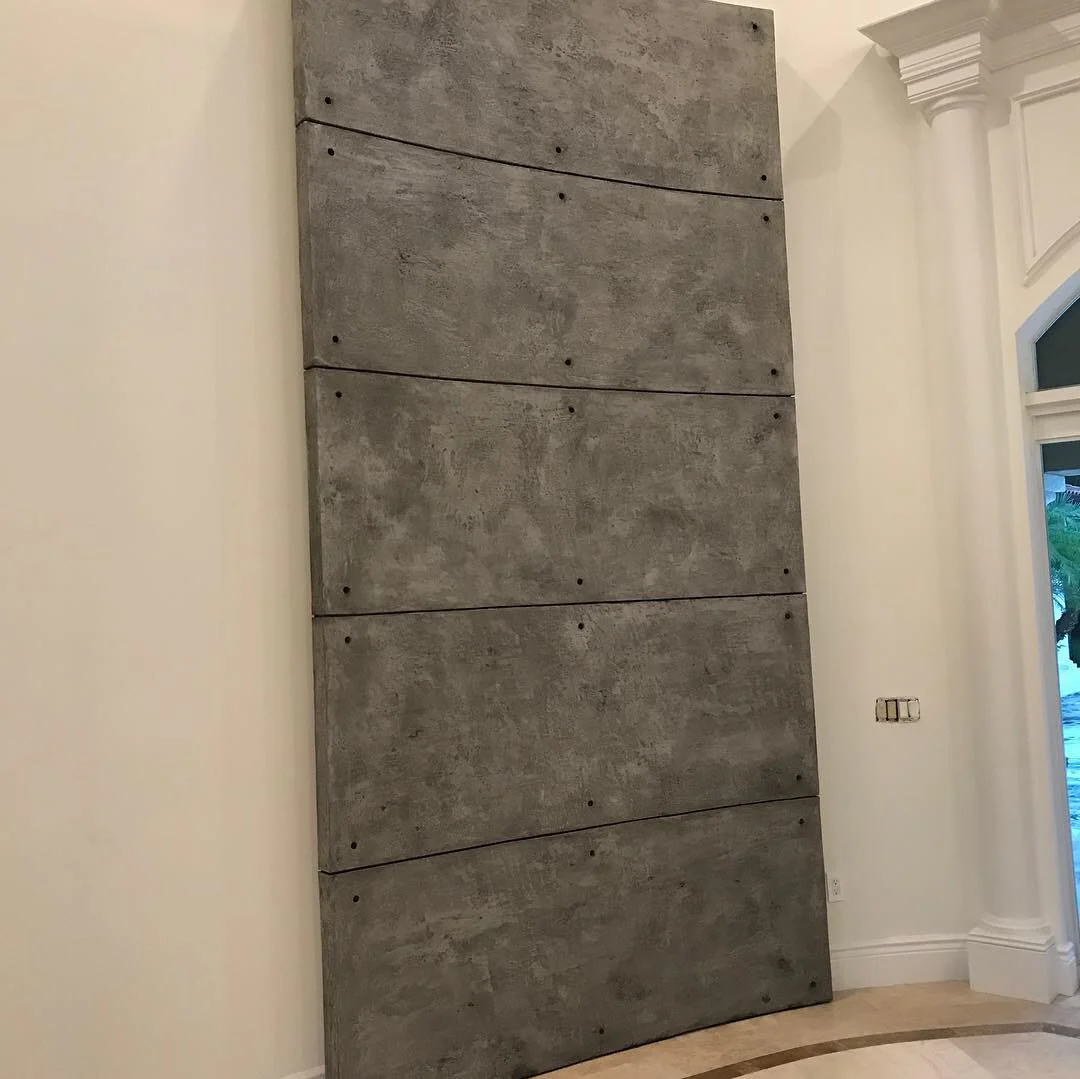 Micro Cement Curved Panel Installation