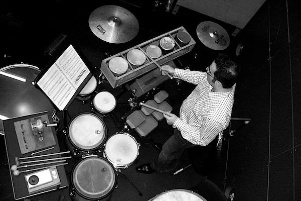 Jean-Philippe Calvin playing percussion, Royal Opera House, London