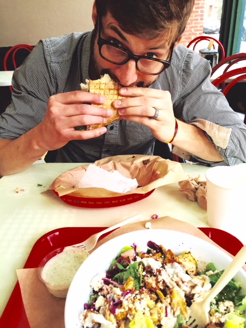  Chris enjoying his doner kebab at The Berliner 
