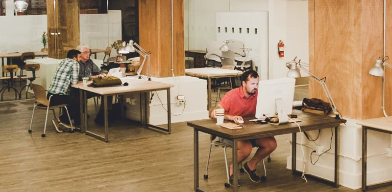 Graphic designer Chris Campbell gets his small chunk on at The Pioneer Collective.