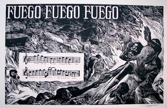 Rafael Tufiño. Fuego, Fuego, Fuego Portafolio de Plena, 1953-1954