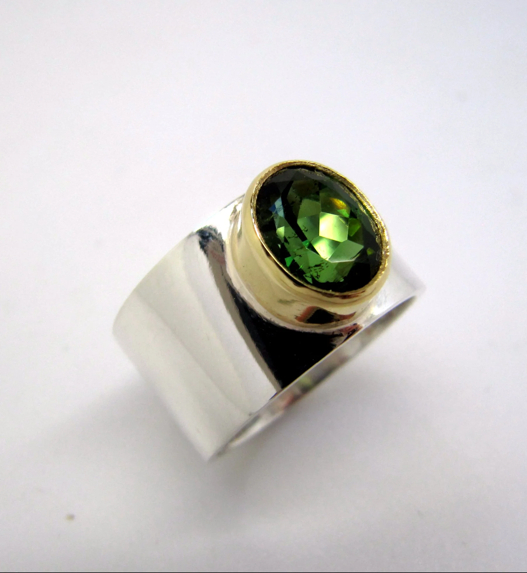 Wide tourmaline dress ring