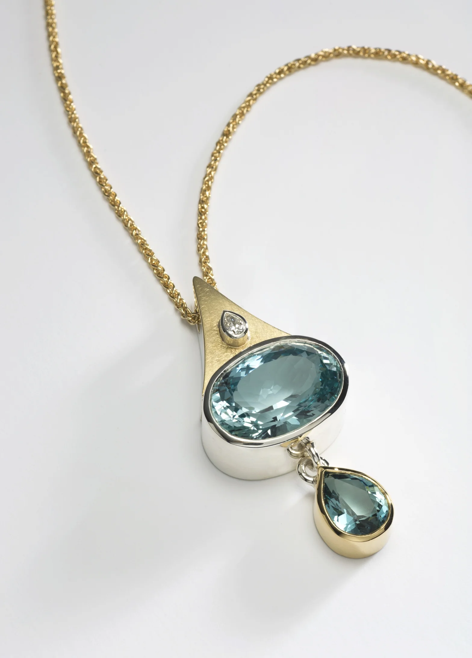 Natural Blue Topaz Pendant