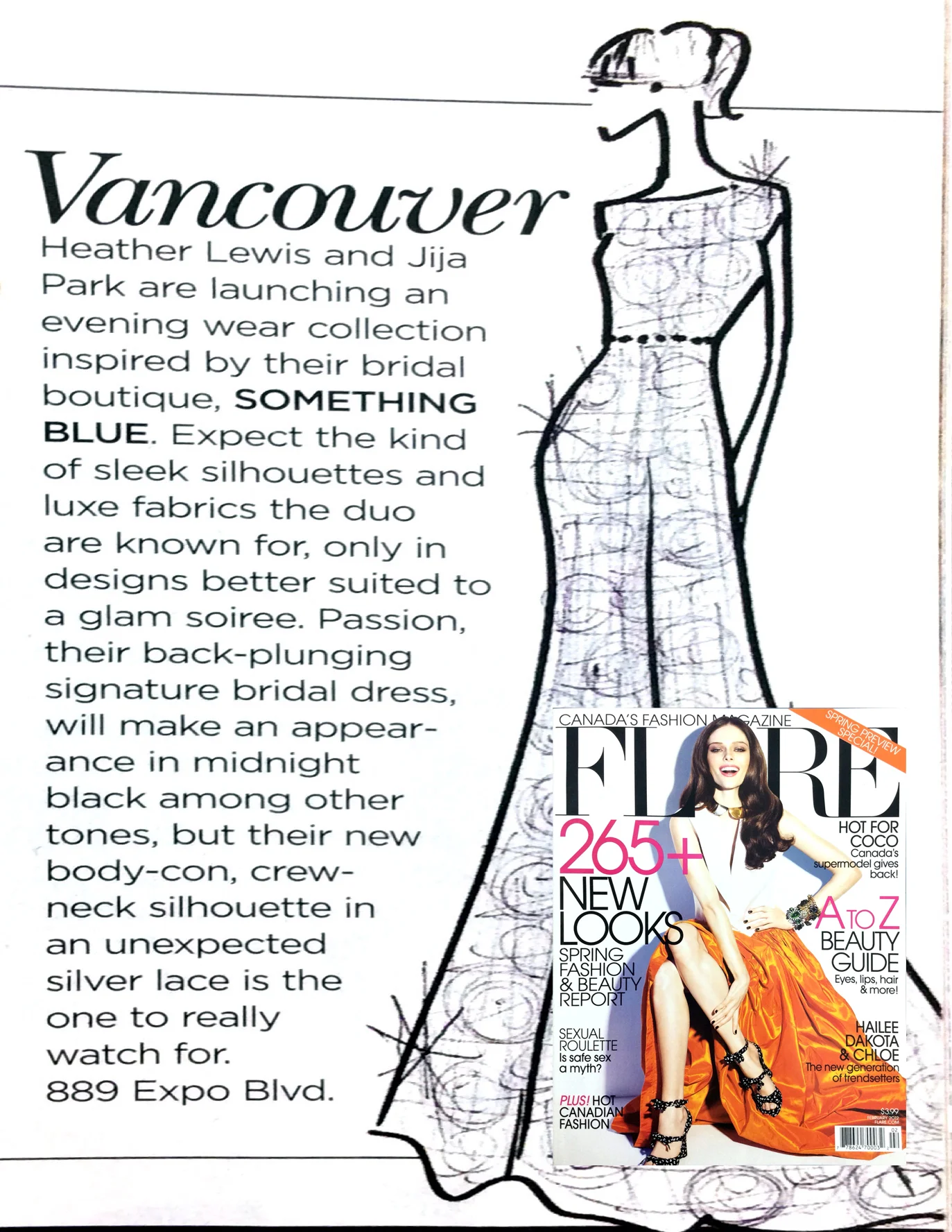 A feature on Something Blue Vancouver in Flare magazine