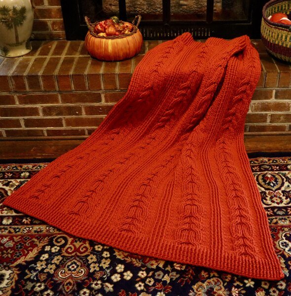 Autumn Cabled Throw