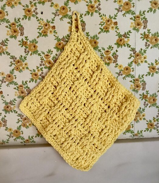 Easy Basketweave Dish Cloth