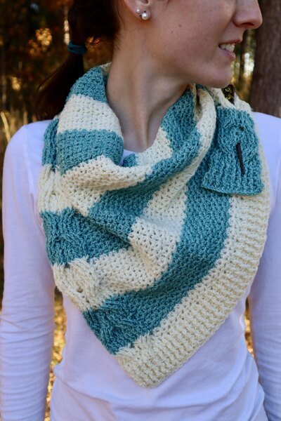 Striped &amp; Cabled Scarf