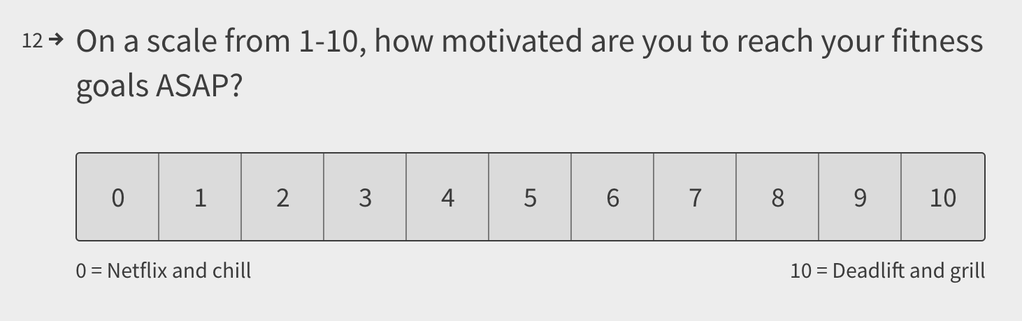 One of the questions on my coaching application (notice my description underneath the numbers)