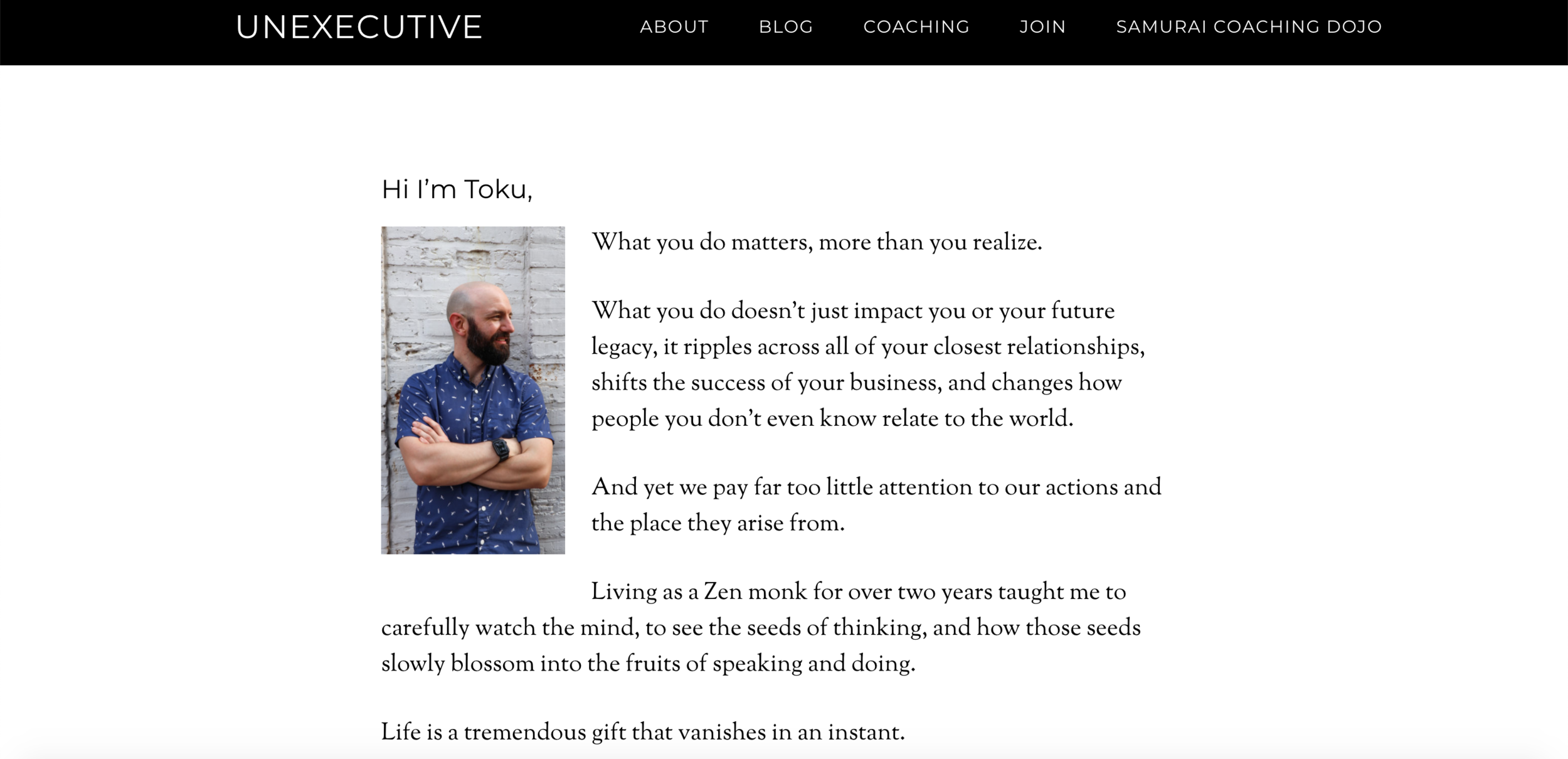 Toku is a good friend of mine and a very successful executive coach. He's worked with a wide variety of clients, including Leo Babauta of the blog Zen Habits, on increasing their leadership capacity.