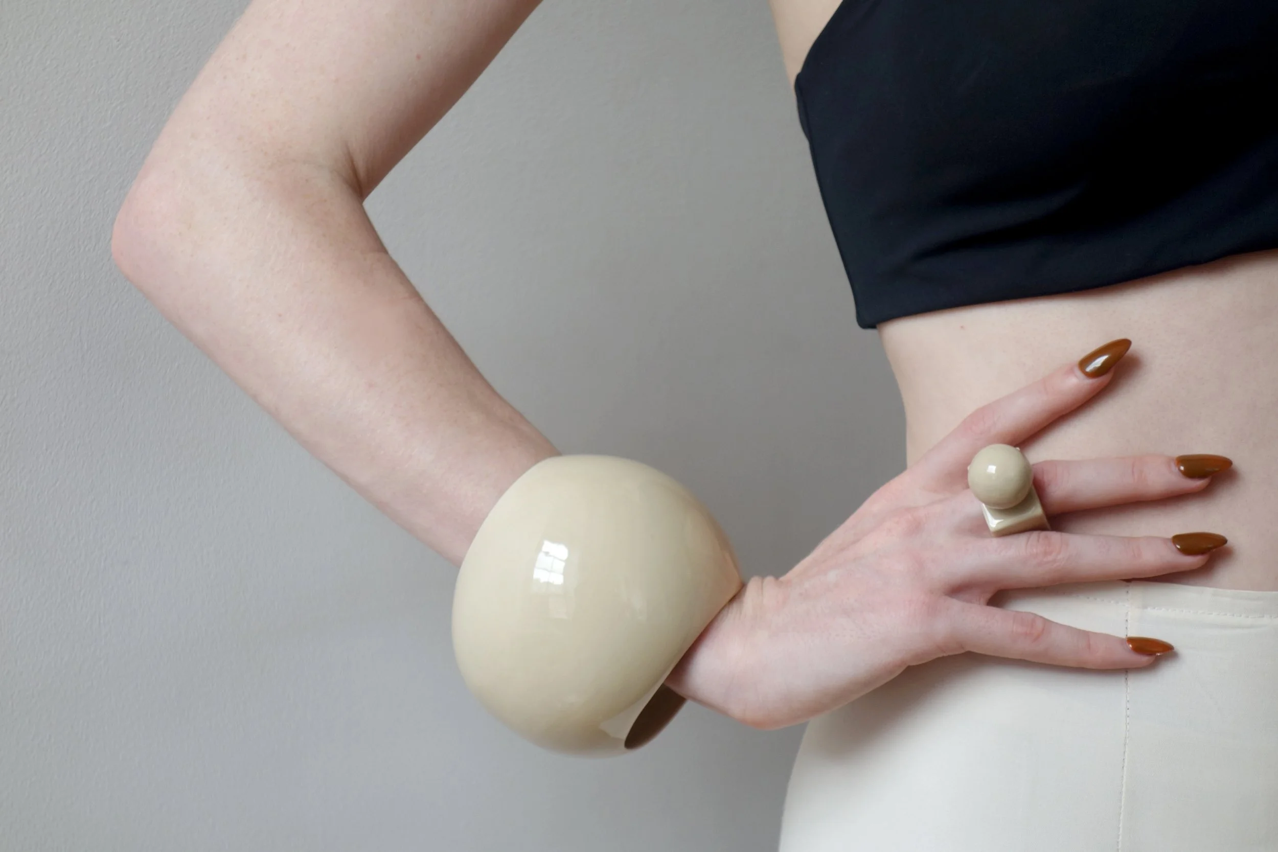 beige exclamation bracelet