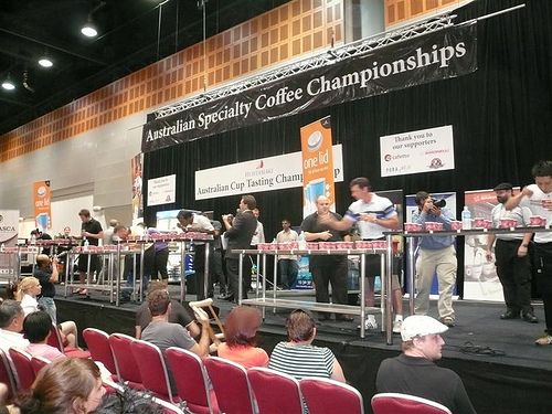 Australian Open Coffee Tasting Competition (siz tables of 24 cups).jpg
