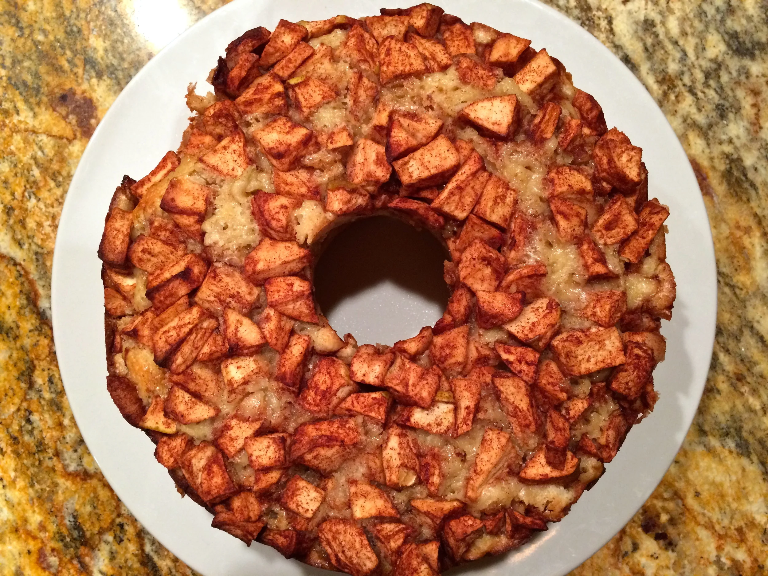 The famous apple cake, the first one of the year! Head over to www.smittenkitchen.com and look for Mom's Apple Cake. My only variation was to add the zest of 1 lemon and 1-2 TBS fresh grated ginger to the batter.