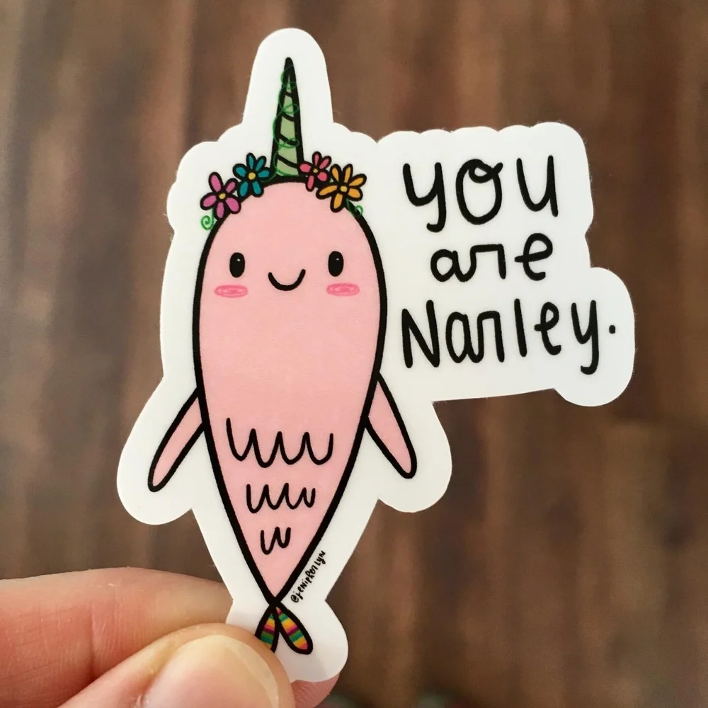 Narley Narwhal - Vinyl Sticker — Jenipher Lyn + Nightly Doodles