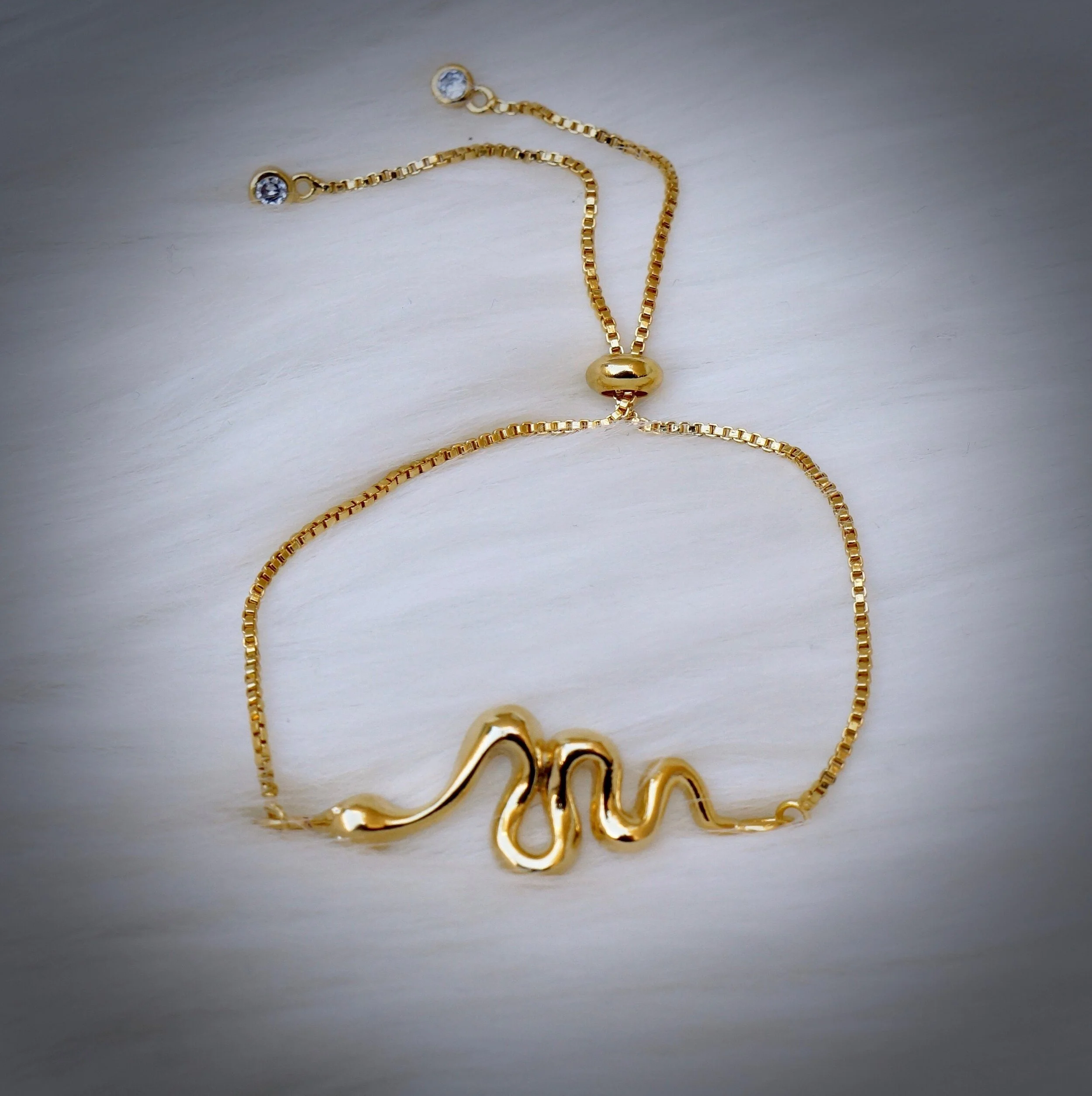Gold Snake Box Chain Bracelet — By Sofia