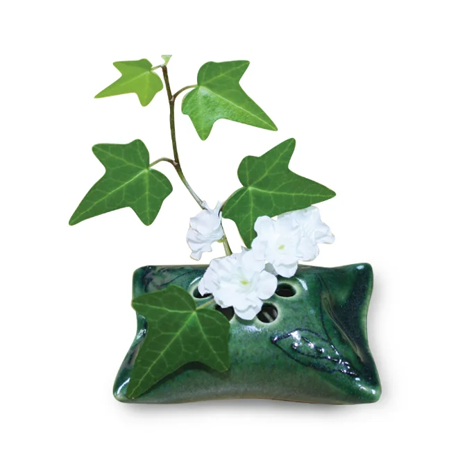 flower pillow with ivy