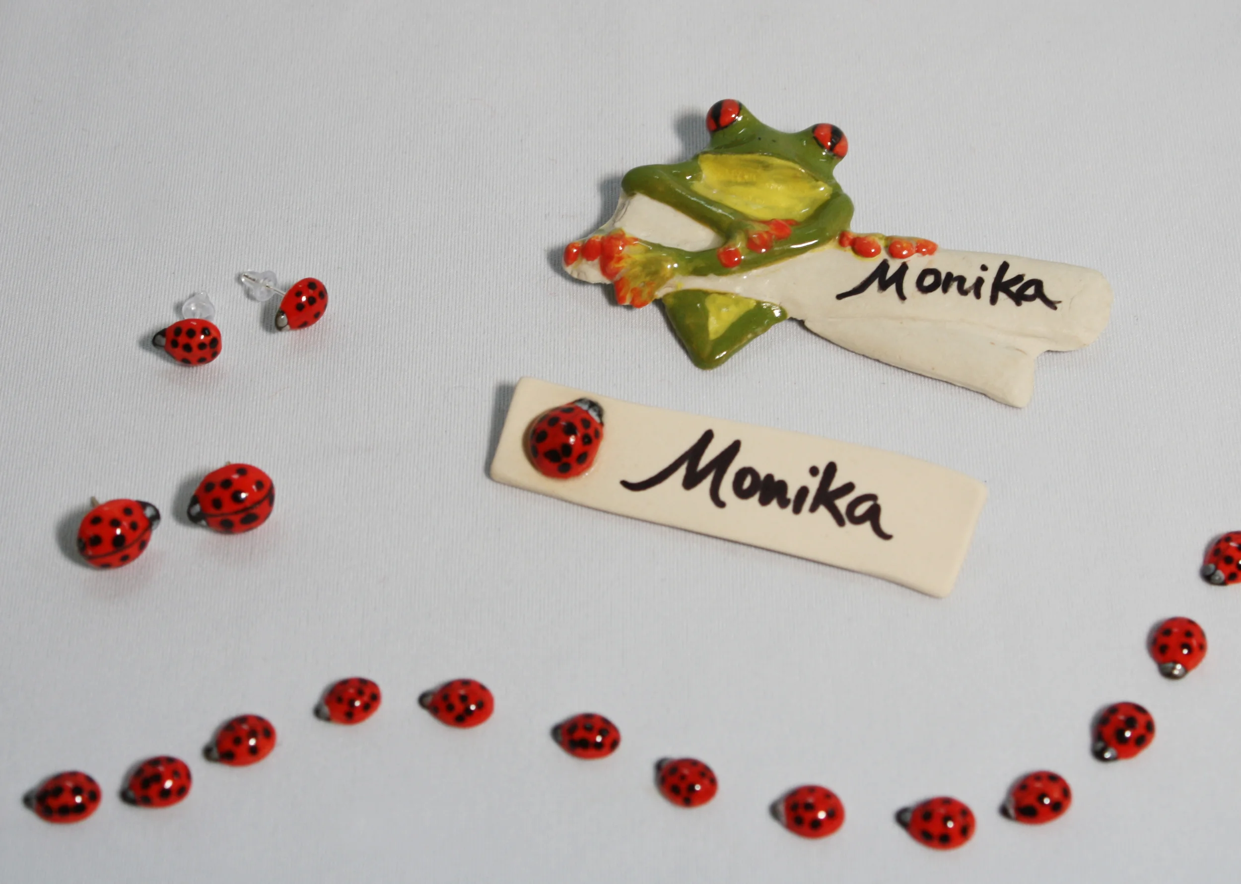 Name Badges, Pins and Earring
