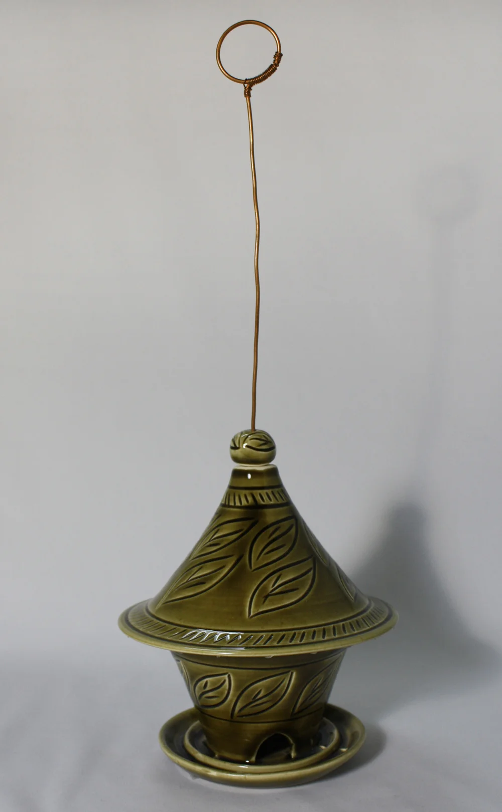 Olive Green Bird Feeder