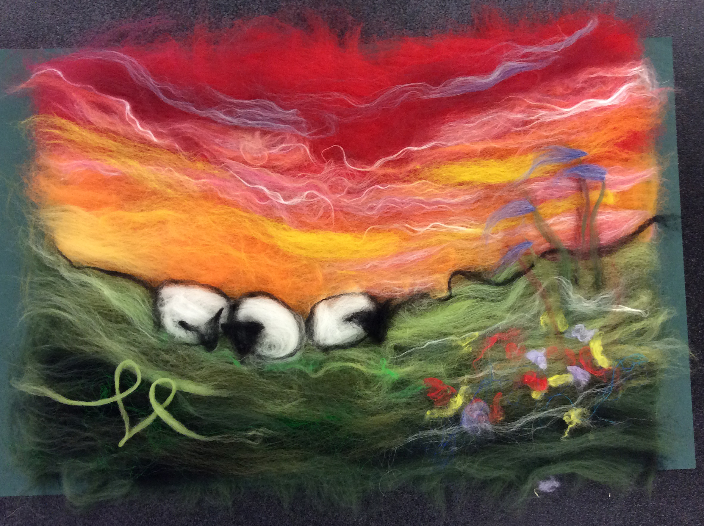 Grazin', before wet felting...