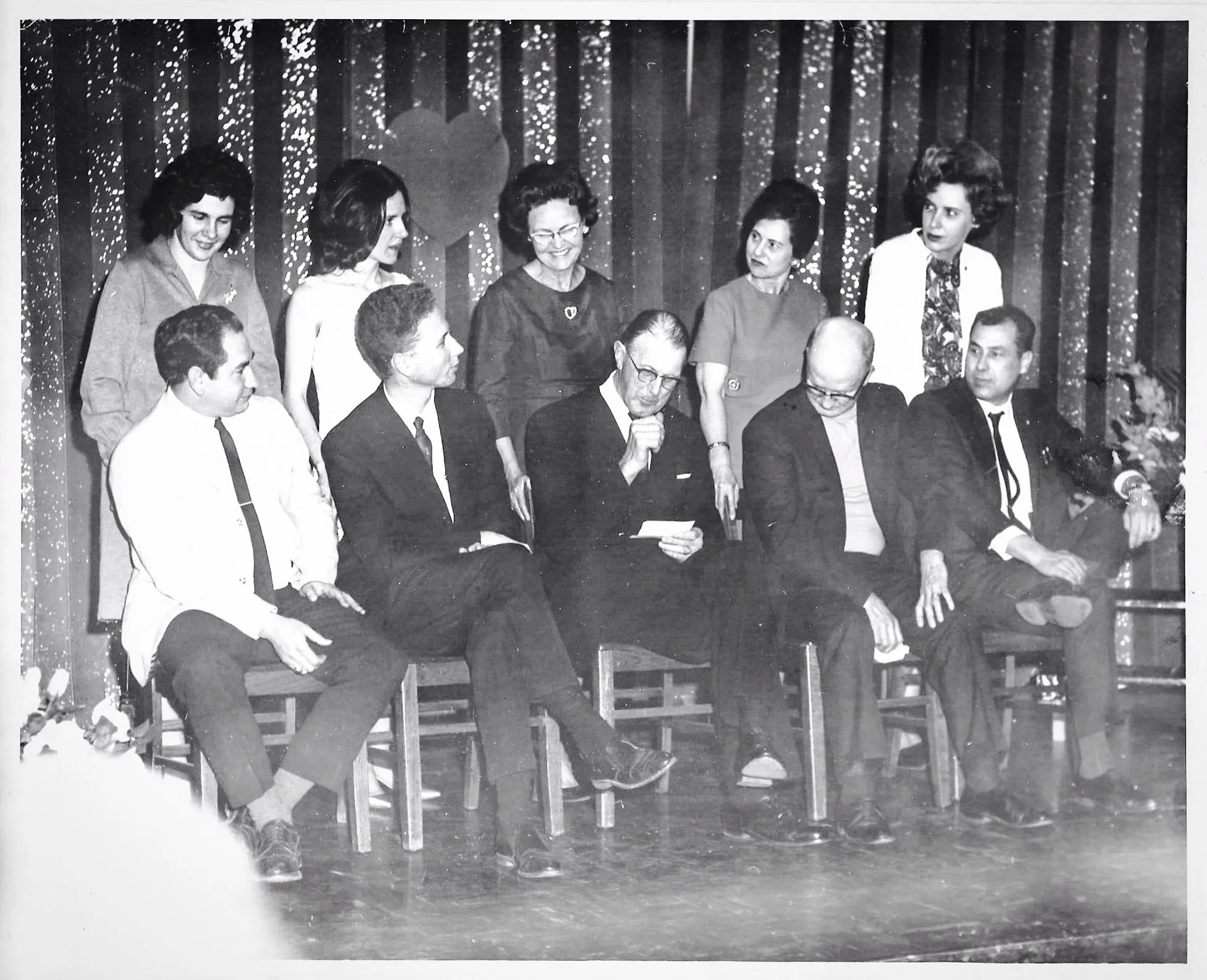 I had to throw this one in because it's such a cool photo. Aunt Bonnie and Uncle Larry Haigler are on the left end; next to them are my mother, Carol, and dad, John M. Craig; I don't know the people in the middle or right end, but second in from the right are my grandparents, Nana and Papa (Ruby and John R. Craig)