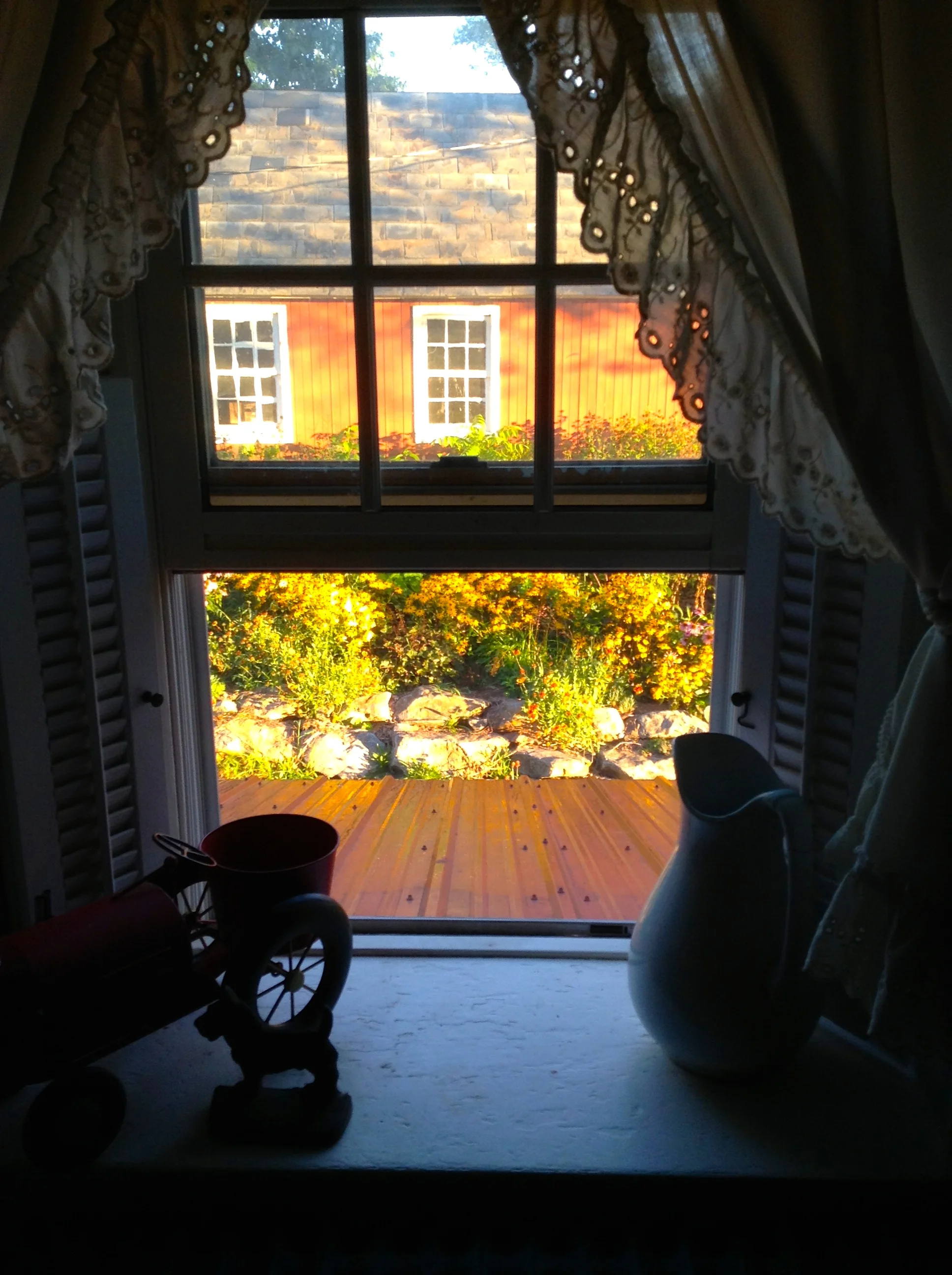 We only went through NY on our way to PENN. We got to stay the night, with some new friends, on a working hay farm that dated back to before 1760! This is the view from our bedroom window! This place was stunning!