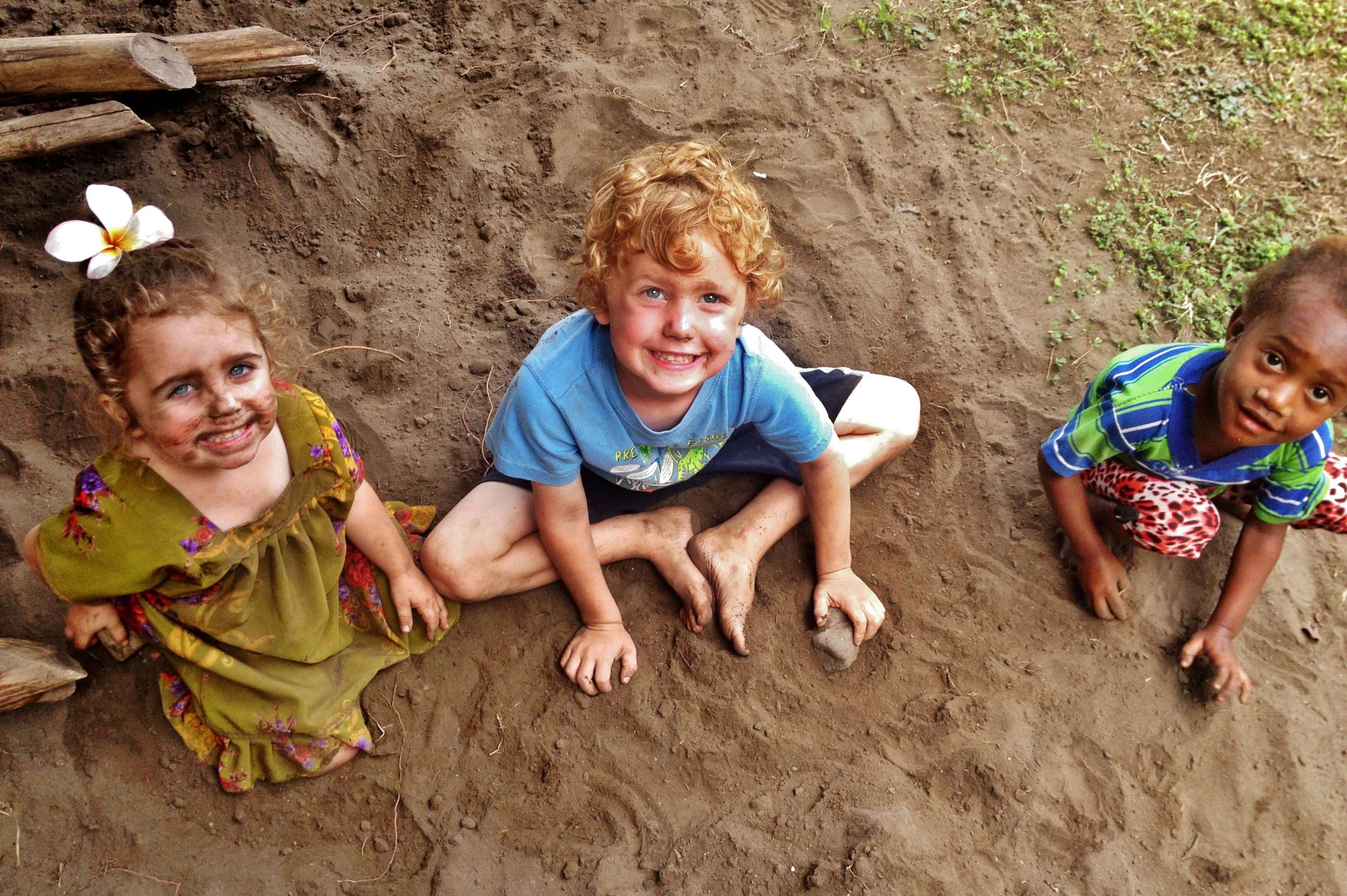 The kids took great delight in getting dirty whenever possible.