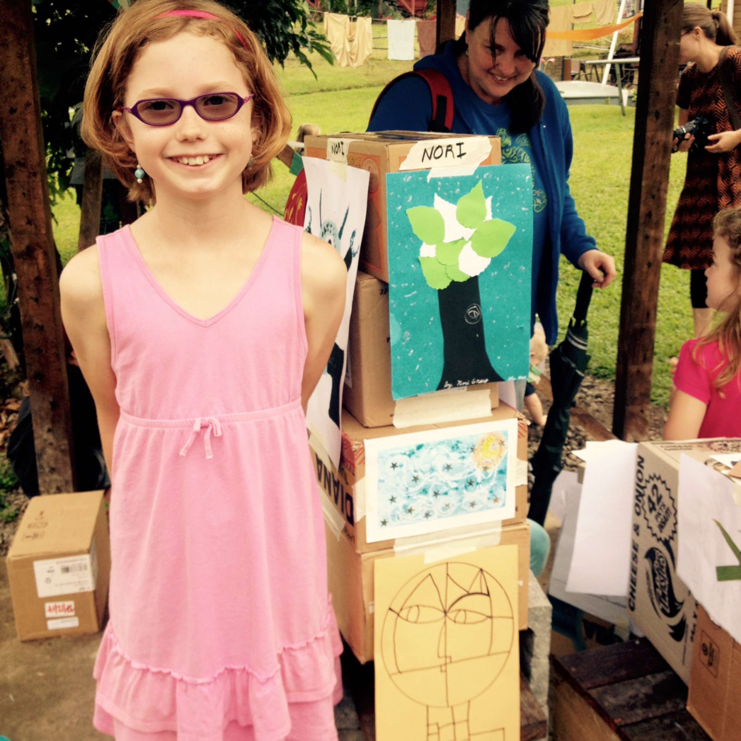 Nori delivers a stellar art show exhibition after her week long art camp with Terry Lofgren.