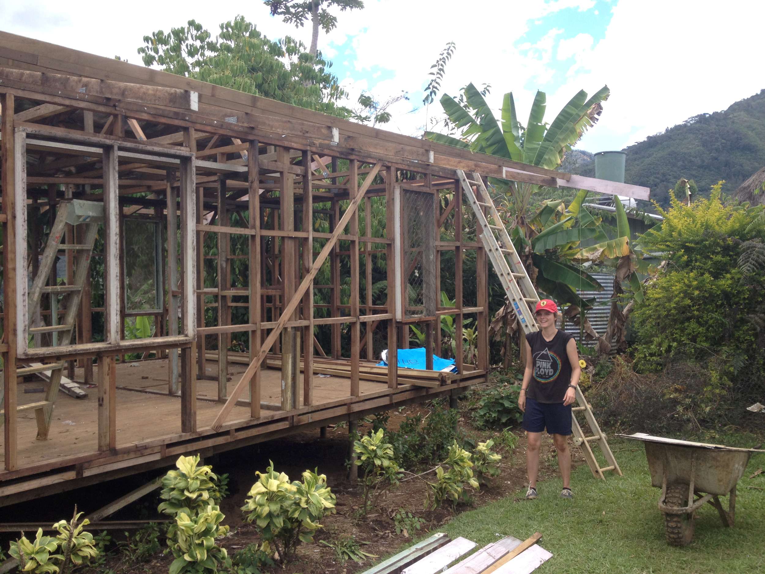  This was one of two houses that my students in Kompiam worked on and this is what it looked like when we first arrived. This house will be used for hospital staff. 