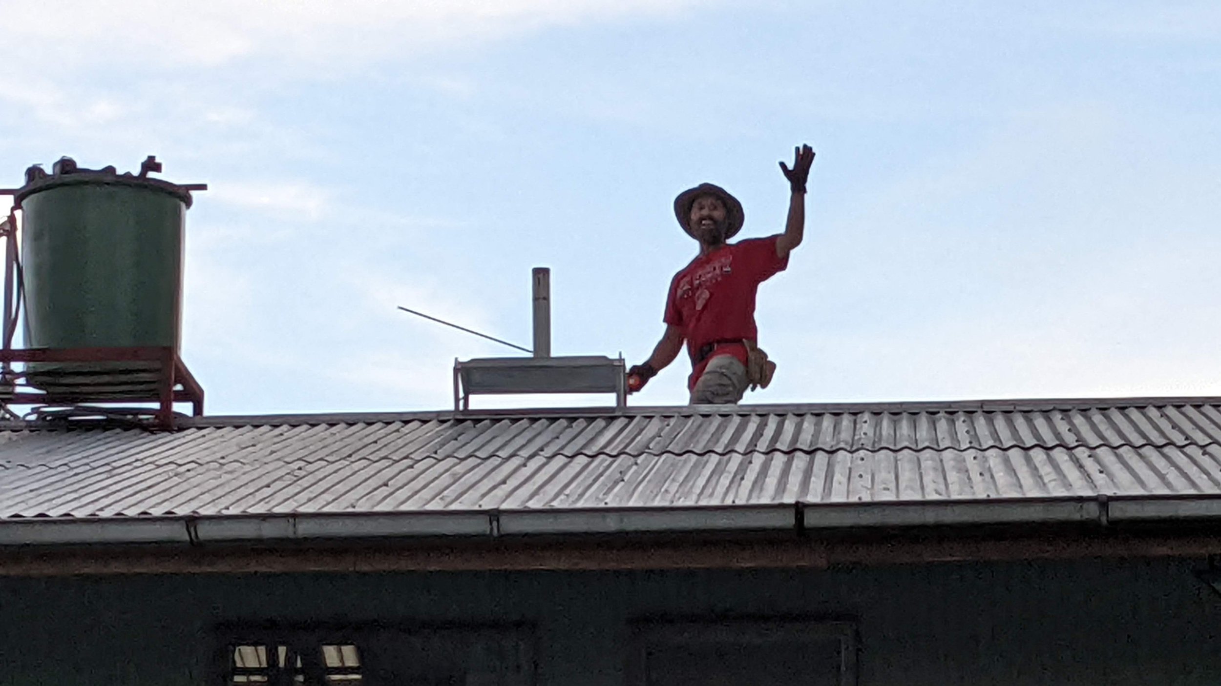  I didn’t spend as much of my time doing the technical things like Andy and Aaron, but I did get to play my part on the perilous roof.  